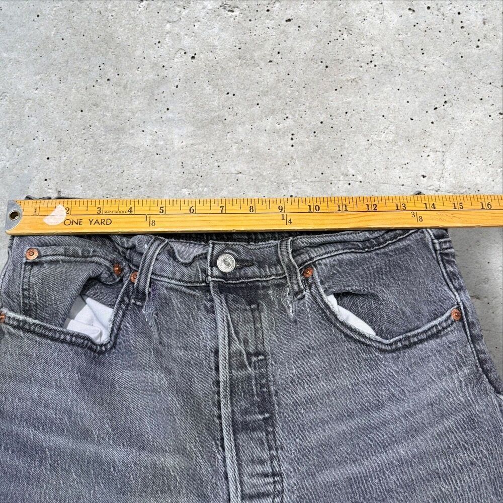 Levi’s 501 Original Fit Women's Jeans Gray Ribcage Straight Button Fly Size 30 - Picture 13 of 13